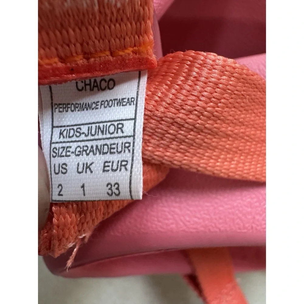 Chaco Chillos Pink Orange Unisex Kids Strappy Sandal Synthetic US 2 EU 33